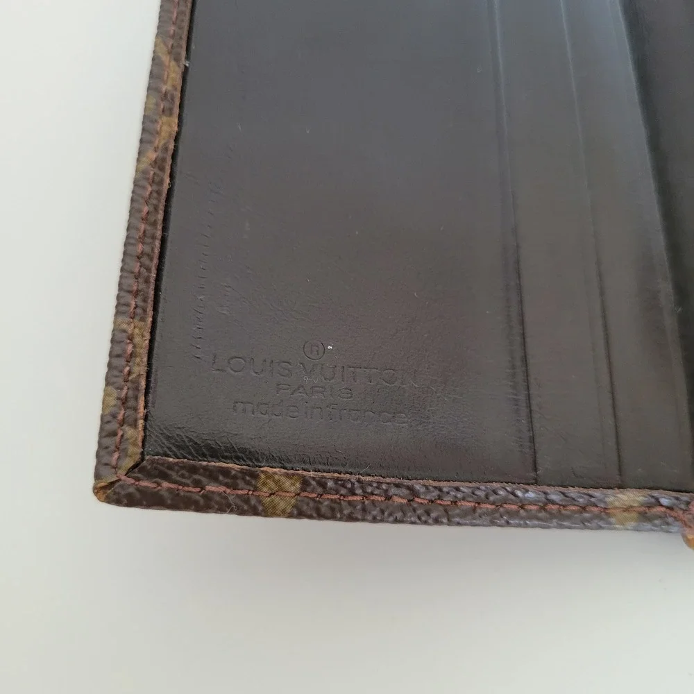 Louis Vuitton Vintage Monogram Bifold Wallet Brown Canvas Made in France 841